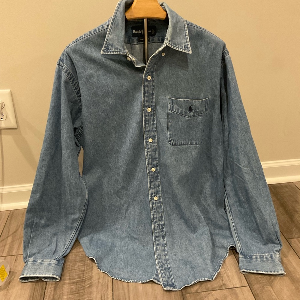 Ralph Lauren Light Blue Denim Button-Down Shirt